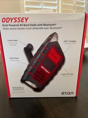 Eton Odyssey Portable All-Band Radio - Red and Black